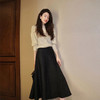 丁摩 黑色半身裙女秋冬新款高腰显瘦a字伞裙赫本风气质大摆中长裙5ZF-50591 商品缩略图0