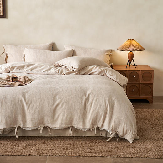 【亚麻大提花贡缎磨毛四件套】亚麻大提花贡缎磨毛四件套民宿棉麻被套床单4件套 商品图2