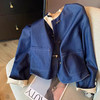 丁摩 藏蓝色牛仔新中式盘扣短款外套女秋季新款复古高级感上衣5ZF-9223 商品缩略图1