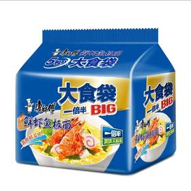 康师傅大食袋鲜虾鱼板面120g*5/包