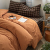 100%棉四件套全棉混搭纯色格子床品套件 商品缩略图0