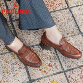 【Pikolinos】 B3F  |  派高雁25秋季牛皮套脚纯色中粗跟乐福鞋PL252713