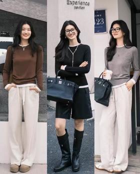 美洋同款假两件软糯打底衫叠穿王者巨显瘦