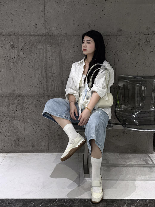 XX67-缪缪   Tyre织物 绒面革 圆头平底 平跟 玛丽珍鞋 女款（KS*MM） 商品图3