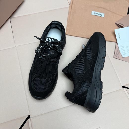 XX82-miumiu牛反绒皮 双色鞋带网面拼接时尚百搭简约潮流款生活休闲鞋-（KS*MM） 商品图7