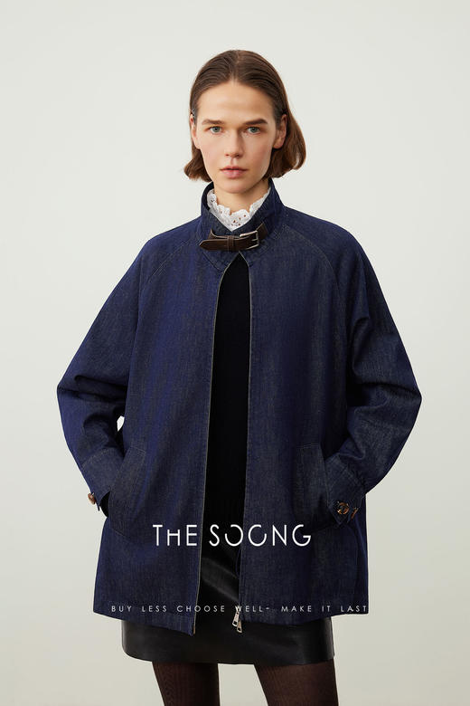 THESOONG/早秋经典复古蓝牛仔外套女2025新款小众设计感HWWT7666 商品图5