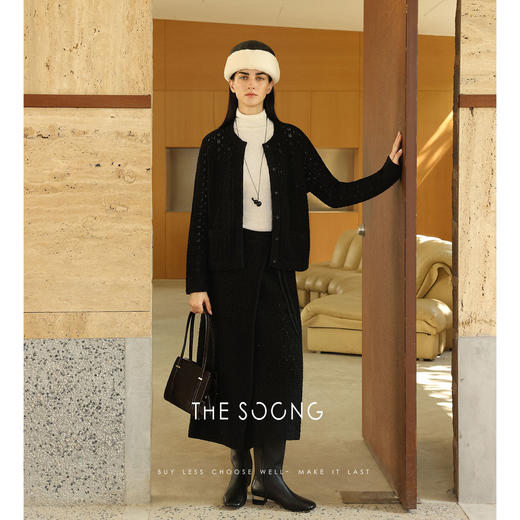 THESOONG/纯手工勾花早秋毛衣打底衫女外穿针织开衫长袖HWMY7656 商品图3