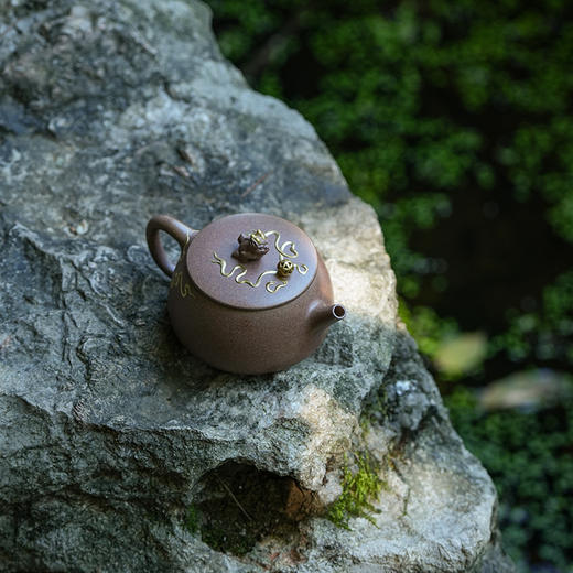 龙德堂陶艺 汤宣武《狮球》原矿老段泥（微柴烧）180  cc  库存请咨询客服 商品图4