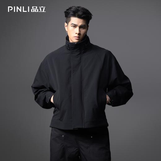 PINLI品立2025秋季新款复古廓型宽松夹克男潮牌工装休闲立领外套GD253104106 商品图0