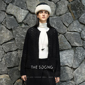 THESOONG/纯手工勾花早秋毛衣打底衫女外穿针织开衫长袖HWMY7656
