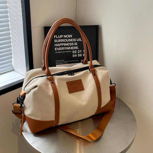 新款新品短途旅行包女轻便行李包出差大容量帆布手提包旅游健身托特包 商品图0