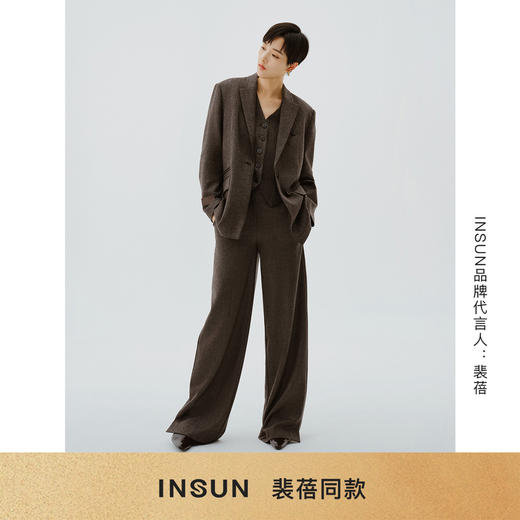 INSUN恩裳复古老钱风羊毛西装外套 商品图0