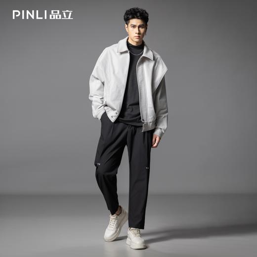 PINLI品立2025秋季新款翻领宽松工装夹克男潮牌百搭休闲廓形外套GD253104006 商品图4