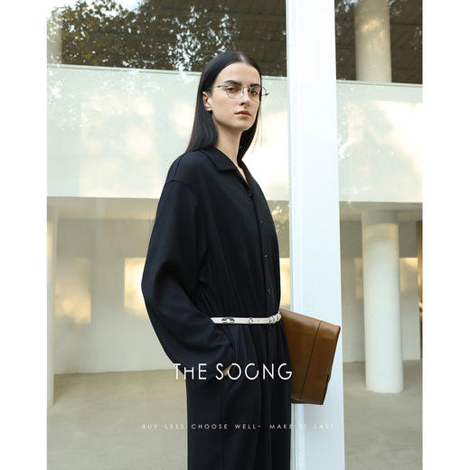 THESOONG/羊毛混纺连体衣女秋季polo领套装中长款HBKZ7392 商品图0