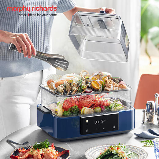 摩飞 预约保温12L极速蒸锅MR1158 蓝色 商品图0