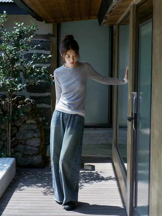 美洋同款假两件软糯打底衫叠穿王者巨显瘦 商品图6