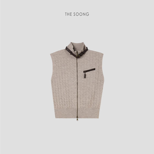 THESOONG/100%羊毛坎肩马甲女秋外穿时髦洋气时尚针织HWMJ7667 商品图4
