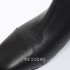 THESOONG/ 山羊皮头层真皮长筒靴女粗跟中筒靴复古黑色秋HWXZ7734 商品缩略图5