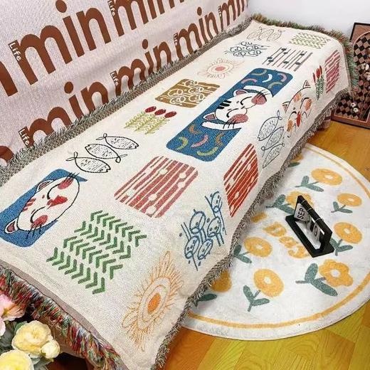 手工织造日韩爆火款，开团捡漏15.9，出口日韩外贸原单多功能沙发巾 亚马逊同款就要189一条了，传统织法 正反双面可用 复古高颜值 随便放哪里都很美基地直邮 商品图8