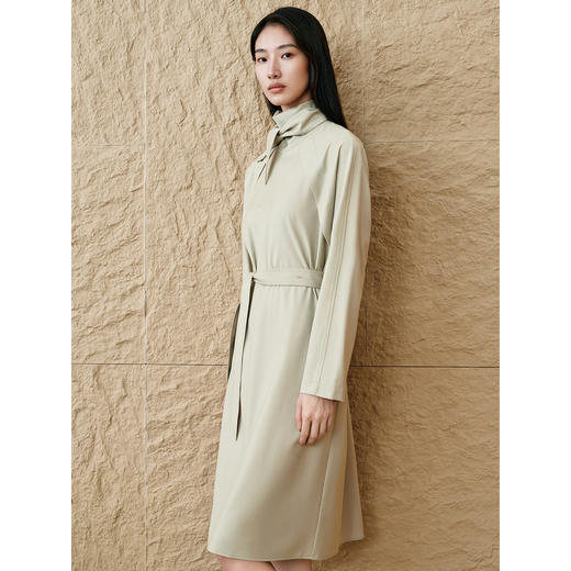 INSUN恩裳连肩袖设计感精纺羊毛连衣裙 商品图2