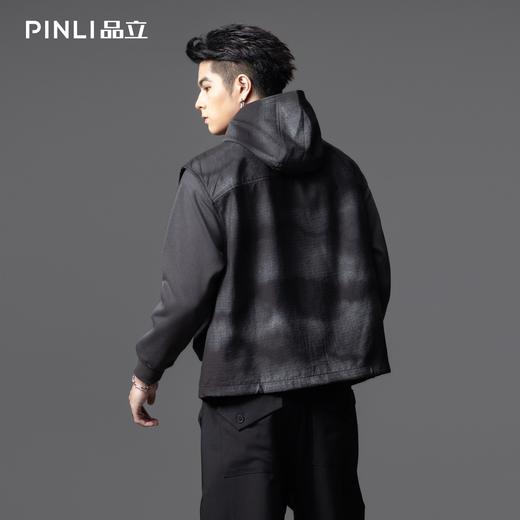 PINLI品立2025秋季新款户外潮牌连帽工装马甲男宽松休闲背心外套GD253107108 商品图2