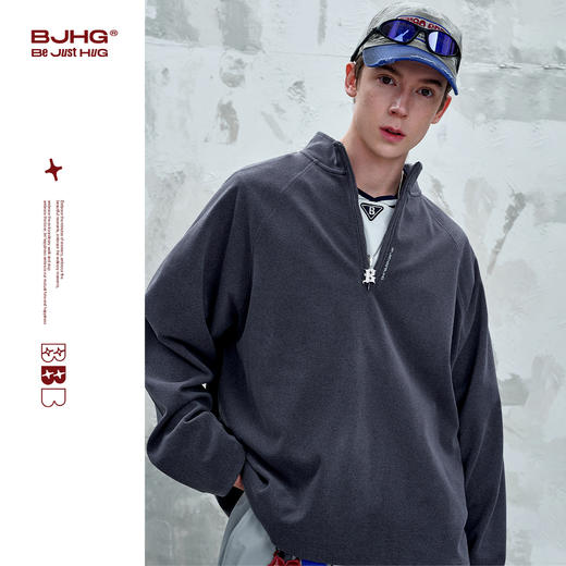 BJHG不计后果德绒polo衫卫衣男款秋冬基础打底百搭休闲情侣卫衣女 商品图3