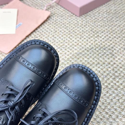 XX77-miumiu 缪缪 牛皮革 方头系带 乐福鞋 休闲单鞋（KS*MM） 商品图6