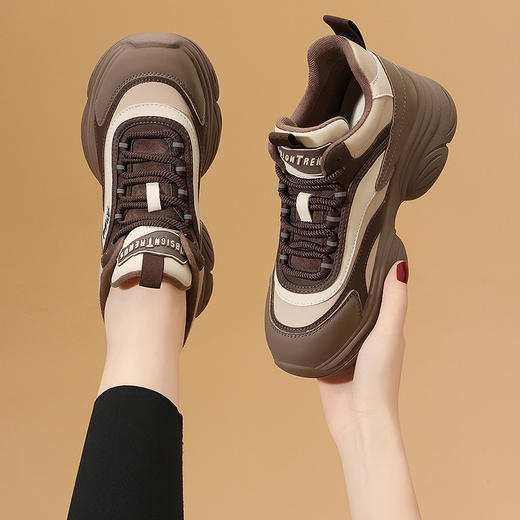 丁摩 老爹鞋女春秋新款运动鞋厚底内增高百搭女士休闲单鞋子女5ZF-9222 商品图2