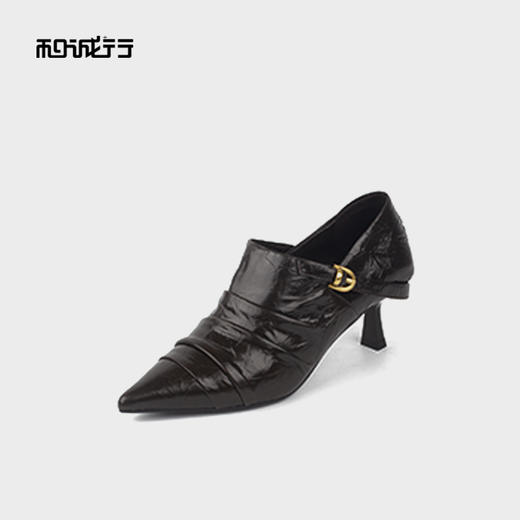 和诚行2025秋季新款细跟百搭显瘦女式满口鞋1080164 商品图1