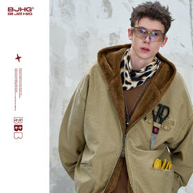 BJHG不计后果巴恩风工装夹克外套男款秋季美式复古做旧仿貂毛棉衣