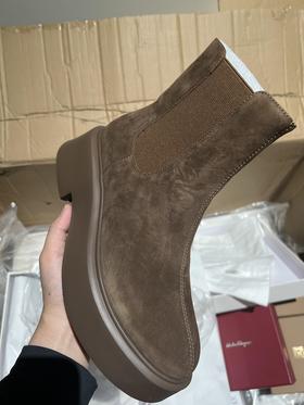 XX78-the row 皮革 圆头套筒 短筒 切尔西靴  厚底（KS*MM）