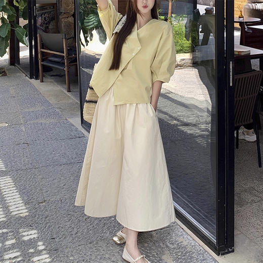 裁缝学苑AS566法式系扣不规则v领衬衫纸样女装中袖上衣小衫样板图纸 商品图3