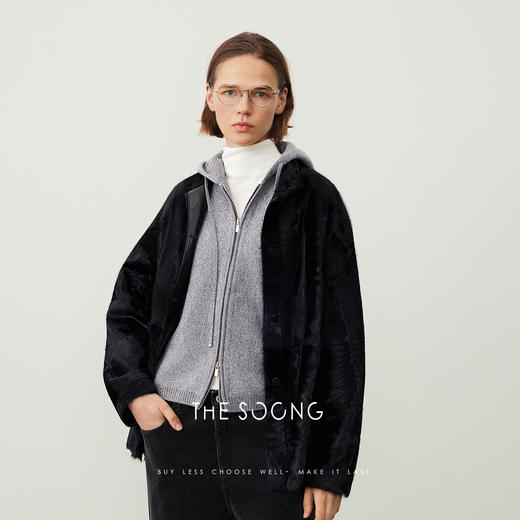 THESOONG/   斯托尔进口100%羊毛衫连帽开衫女 柔软毛衣HWMY7565 商品图3