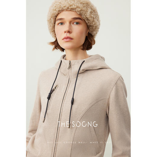 THESOONG/ 高密新疆纯棉卫衣开衫卫裤休闲套装女连帽慵懒秋季HWWY7669-A 商品图2