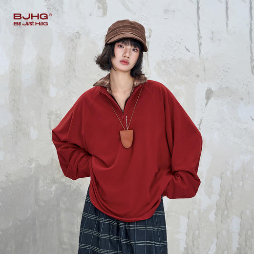 BJHG不计后果德绒polo衫卫衣男款秋冬基础打底百搭休闲情侣卫衣女 商品图0