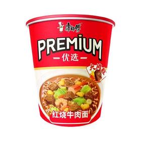 康师傅PREMIUM优选红烧牛肉面70g/桶