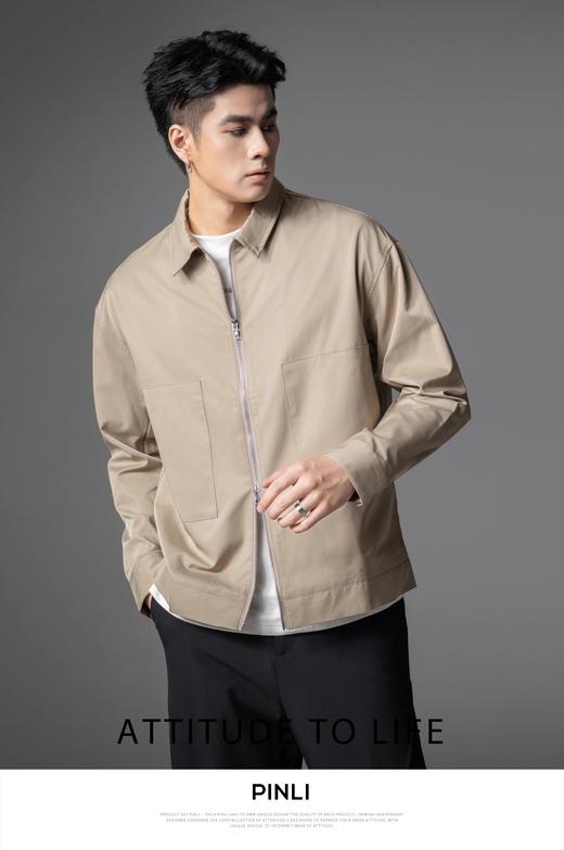 PINLI品立春季新品男士通勤休闲夹克外套干部风宽松茄克上衣GD253104072 商品图6