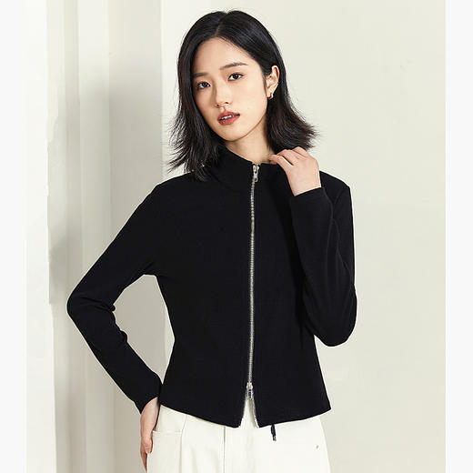 丁摩 拉链短款外套春秋薄款透气户外运动长袖上衣5ZF-560 商品图3