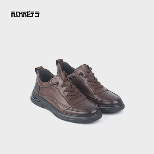 和诚行2025秋季新款复古百搭男式商务休闲皮鞋1370141 商品图0