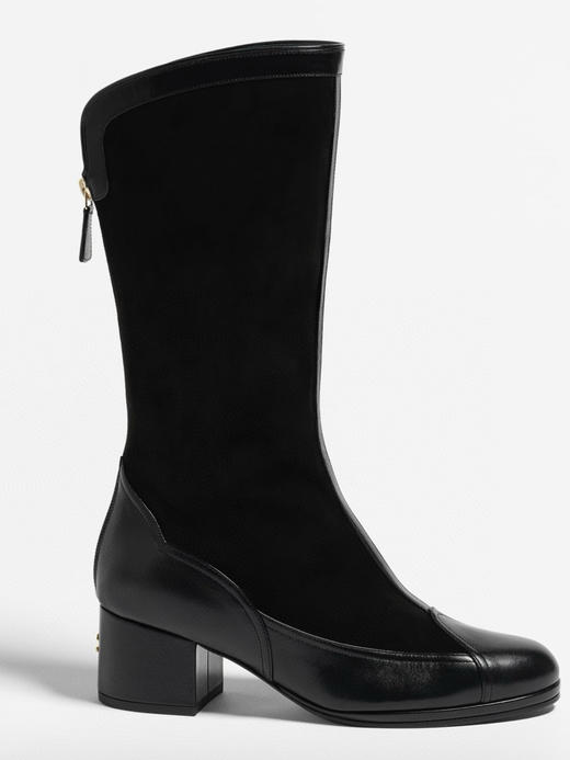 CH-SH 25A 拼皮高跟中筒靴 商品图2