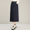时髦牛仔半身裙，中长款垂感修身直筒裙高腰开叉一步裙MYX-PH-1761-L 商品缩略图1