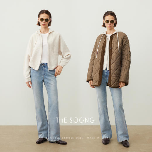 THESOONG/   斯托尔进口100%羊毛衫连帽开衫女 柔软毛衣HWMY7565 商品图1