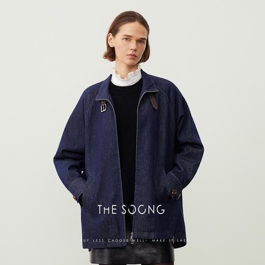 THESOONG/早秋经典复古蓝牛仔外套女2025新款小众设计感HWWT7666 商品图1