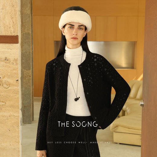 THESOONG/纯手工勾花早秋毛衣打底衫女外穿针织开衫长袖HWMY7656 商品图1