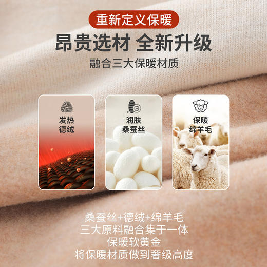 蓄热保暖打底内搭羊绒蚕丝打底衫女2025秋冬女装内搭德绒保暖高领上衣加绒加厚 商品图2
