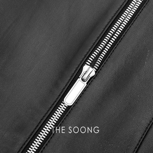 THESOONG/土耳其进口100%羊皮真皮大衣女机车夹克外套秋季款HWPY7894 商品图5