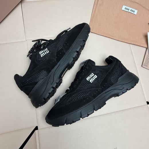 XX82-miumiu牛反绒皮 双色鞋带网面拼接时尚百搭简约潮流款生活休闲鞋-（KS*MM） 商品图3