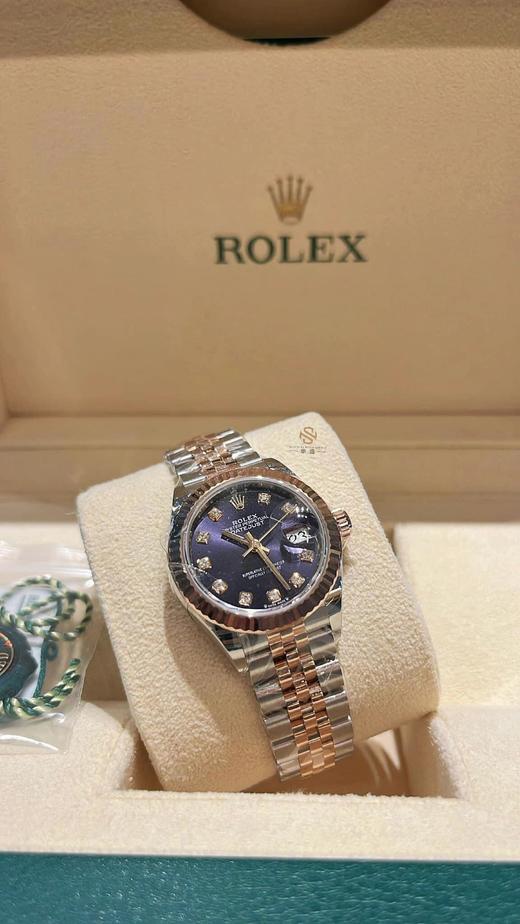 TB45-ROLEX劳力士 女装日志型系列 自动机械机芯 日期显示 镶钻茄紫色表盘 女款 瑞表 紫色表盘 蚝式钢表壳 精钢精钢表带(SH) 商品图5