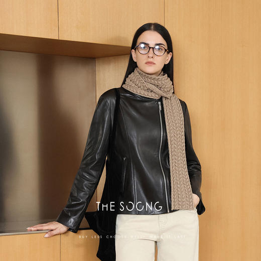 THESOONG/土耳其进口100%羊皮真皮大衣女机车夹克外套秋季款HWPY7894 商品图1