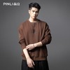 PINLI品立2025秋季男士新款圆领宽松落肩字母压花套头卫衣上衣潮BG253109007 商品缩略图2